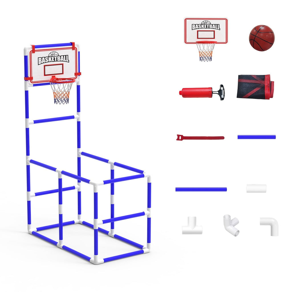 Kids\' Basketball Game Set with 2 Balls Adjustable Height Basketball Hoop Arcade Game Indoor Outdoor Toys for Boys Girls Aged 3-12