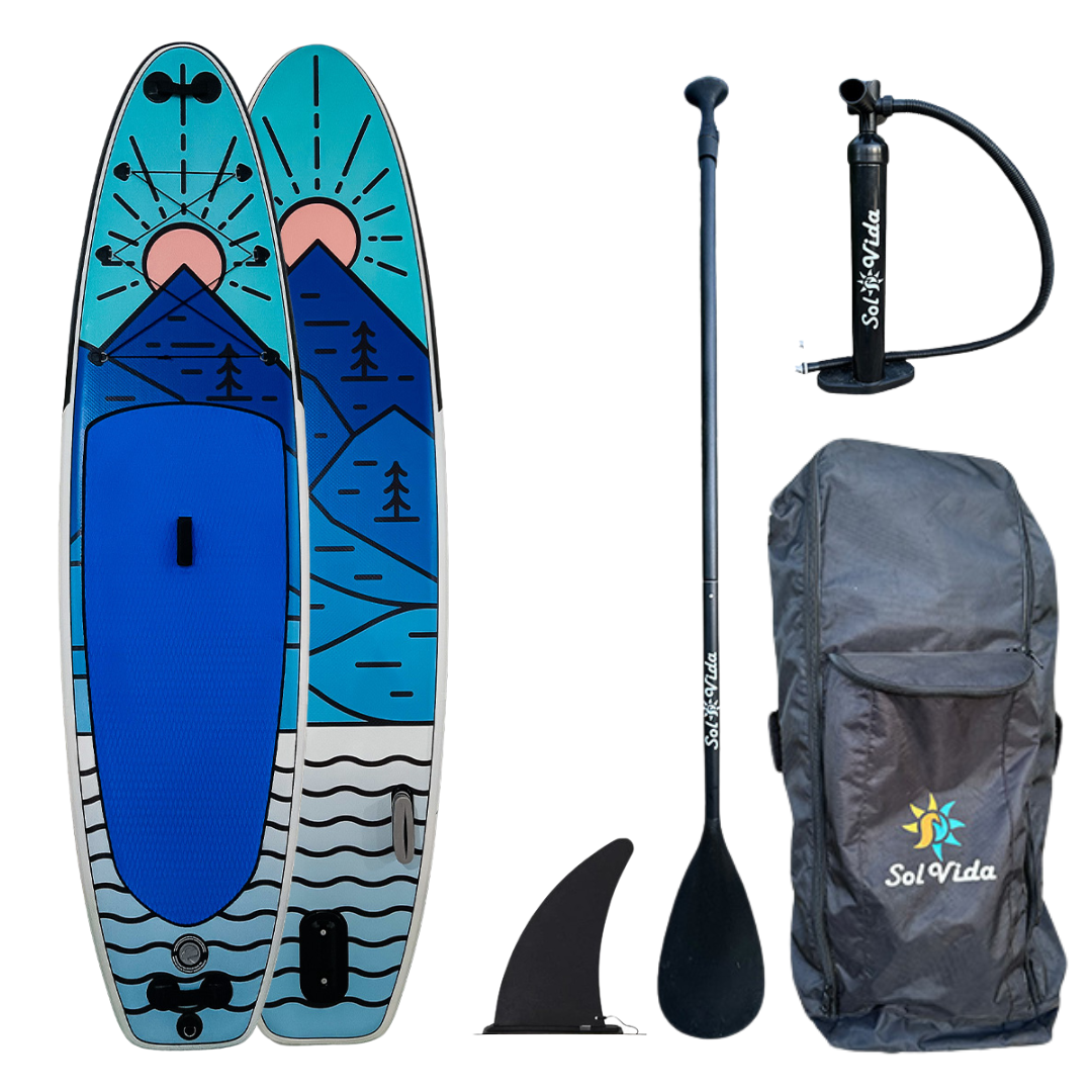VidaGlide Canyon Pack: 10' 6'' Inflatable Paddle Board + Paddle, Pump, Detachable Fin, & Carrying Case