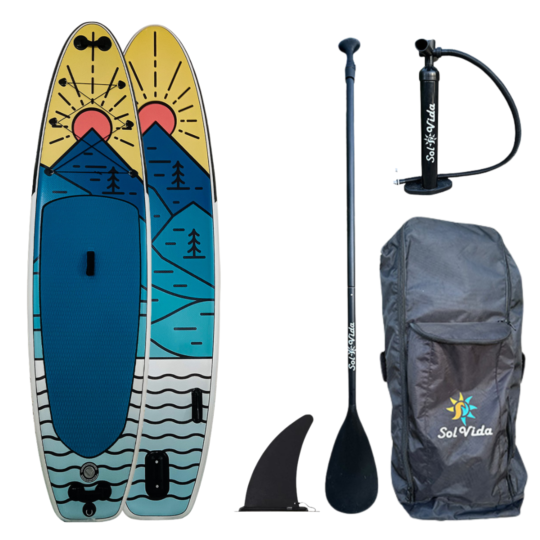 VidaGlide Canyon Pack: 10' 6'' Inflatable Paddle Board + Paddle, Pump, Detachable Fin, & Carrying Case